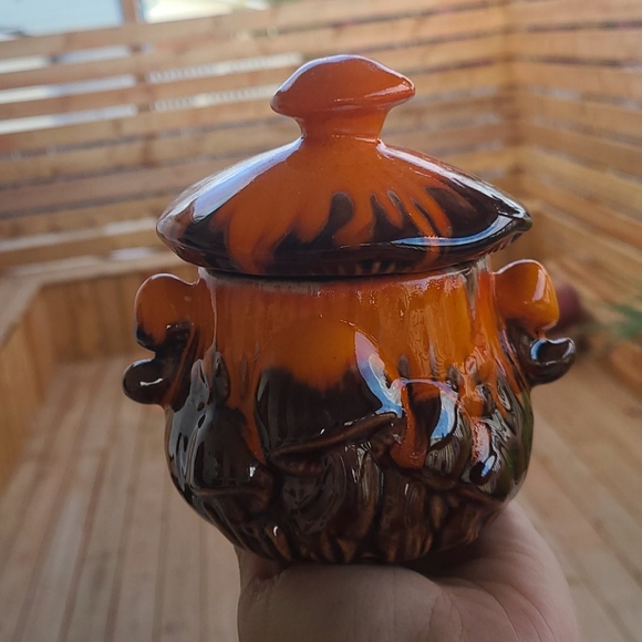 Vintage mushroom sugar canister